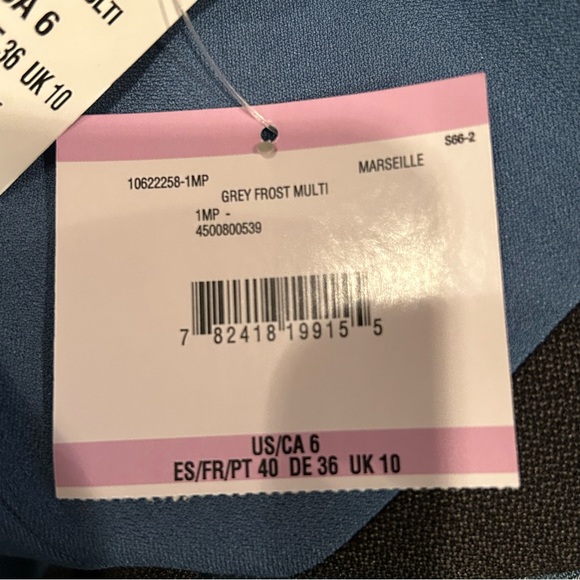 Kasper Colorblock Sheath Dress Grey Frost Blue Size 6 Sleeveless NWT Office - Picture 7 of 11